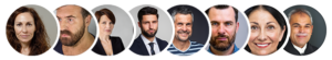 Reihe von Bildern, die zufriedene Kunden zeigen, die positive Erfahrungen mit dem Kauf von Google-Bewertungen gemacht haben